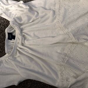 Elegant White Lace Trim Top